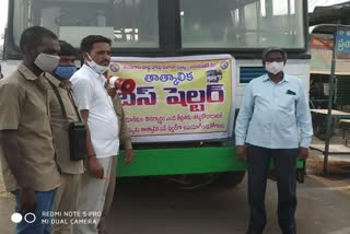 old rtc bus turned to a bus shelter 