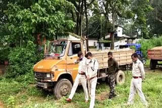 Police takes action against illegal sand in ranchi