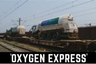 loaded tankers Oxygen Express from Bokaro Madhya Pradesh shortage of oxygen Oxygen Oxygen shortage ഓക്സിജൻ എക്സ്‌പ്രസ് ഓക്സിജൻ എക്സ്‌പ്രസ് മധ്യപ്രദേശിലേക്ക് ഓക്‌സിജൻ ബൊക്കാരോ ഇന്ത്യൻ റെയിൽവേ