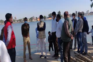 dm and ssp inspection of ghat regarding chhat puja