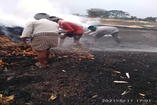 accidentally fire in Corn crop