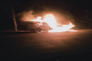 Fire in car