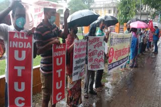 Assam: Duburi unit of CITU protest against labour reforms