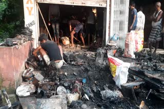 fire in electronic shop in giridih