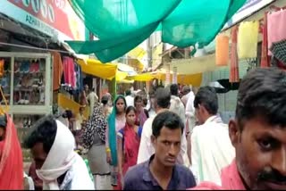 Crowd of customers in the markets