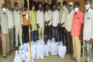 groceries, groceries distribution, congress leaders, bhuvanagiri