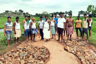 villagers collect donations and repair