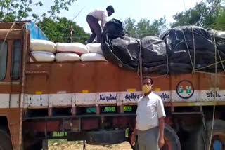 pds rice seized by police and enforcement officers , ration rice seized 