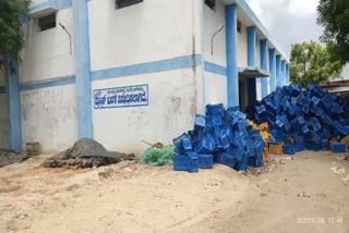Bagepalli apmc walls fill with waste plastic bag