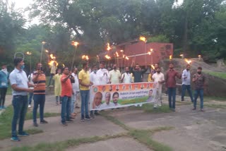 Youth INTUC took out torch process in Jamshedpur 