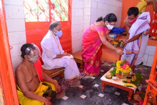 hanuman jayanthi celebrated in yadadri in corona restrictions