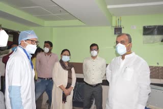 Health Minister Mangal Pandey inspects covid Hospital in patna