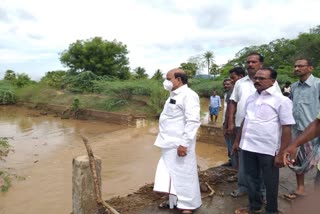 Ponnampalli lake damage MLA Visit