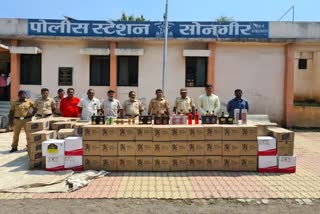 Liquor seized in dhule by songir police