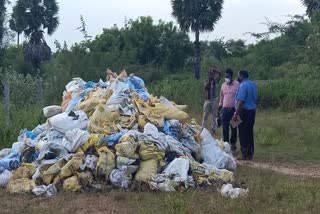 Mill waste dumped near the National Highway in Erode