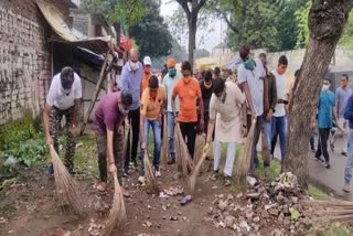 BJP launches cleanliness drive outside MGM hospital under service week