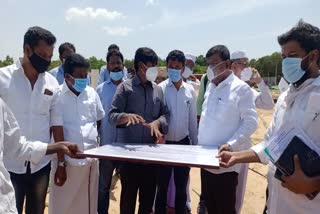 MP Nawaz Gani inspecting the construction work of the Medical College