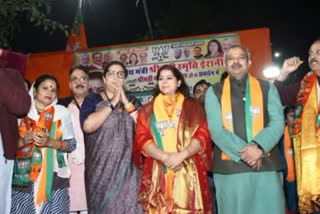 Union Minister Smriti Irani urges voters in Delhi's Rajinder Nagar to vote for BJP in MCD polls