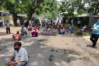 Workers protest in front of Jusco office jamshedpur