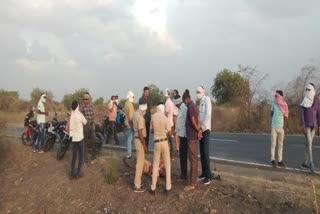 Police inspecting the scene