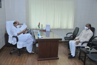 mp cp Joshi, meeting, union defense minister, rajnath singh