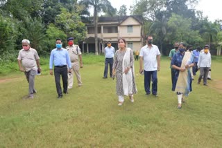 Inspection of booths for by-elections in Dumka 