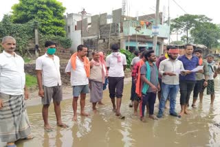 villagers facing many problems due to water logging