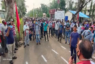 workers during protest