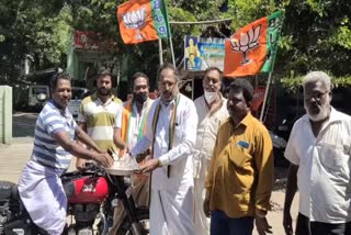 bjp celebrate to appointed new ias and sp for mayiladuthurai district 