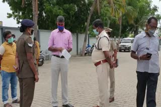Police corona swab test in Tirupattur