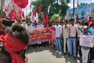 students protest regarding fees and irregularities