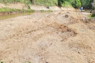 Illegal sand mining in the Boderu River