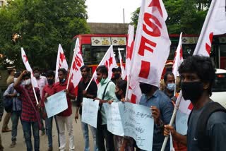 Students federation of India protest in Chennai district