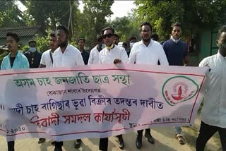 ATSA protest against Nambar Tea Estate fraud sell