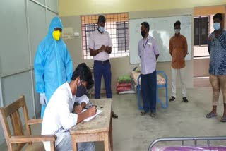 Corona patient exam writting in Tirupattur