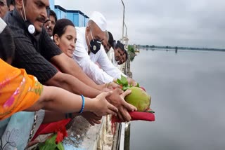 shivna river flood condition due to heavy rain