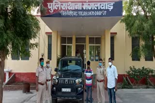 stolen Scorpio seized, Chittorgarh, driver arrested