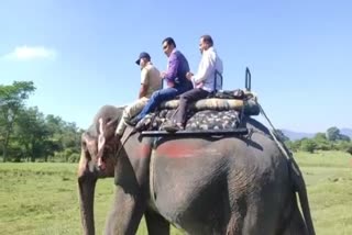 Jayanta Malla baruah inaugurates Jeep and elephant safari at Pobitora 