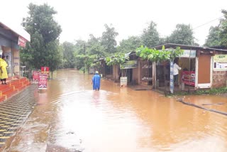  river flood situation in bandha market at sindhudurg sindhudurg 