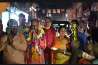 celebration among activists on nda candidate victory