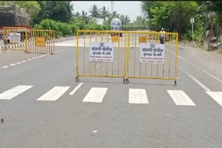 barricades on the border of Sangli district