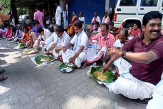 As a part of the protest Gift City locals ate Christmas food on the street