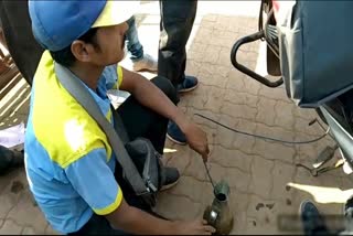 Rigged petrol pump