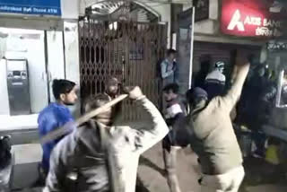 Police lathi charged