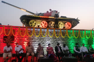 Trophy tank T 55 is now on display at Alibagh beach