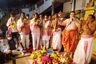 Efforts for the development of Ayyappa Temple in mahaboob nagar by minister Srinivas Gowd