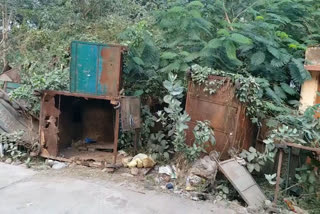 dustbin by city council turned into junk in sahibganj