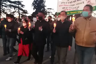 Congress candle march in Shimla