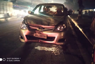 Innova car hit a motorcycle in Vikhroli