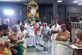 second day of adhyayan utsavalu in yadadri temple